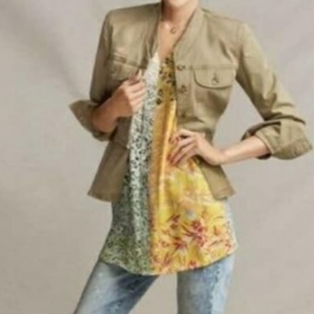 Cabi Split Tank Blouse Golden Glow